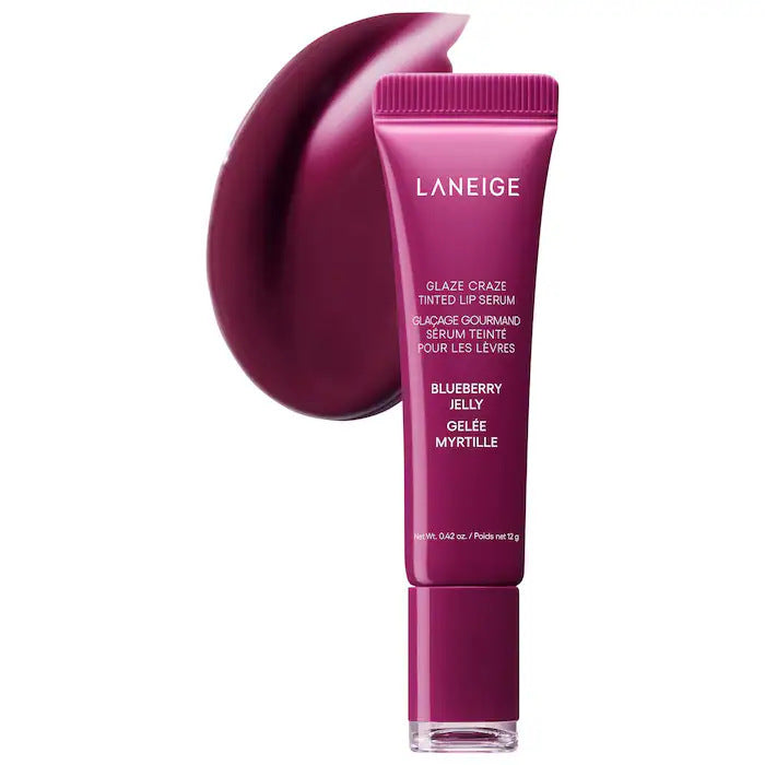 Laneige Glaze Craze Tinted Lip Serum | Hydrating Glossy Lip Serum Cinnamon Sugar Chocolate Peach 12g