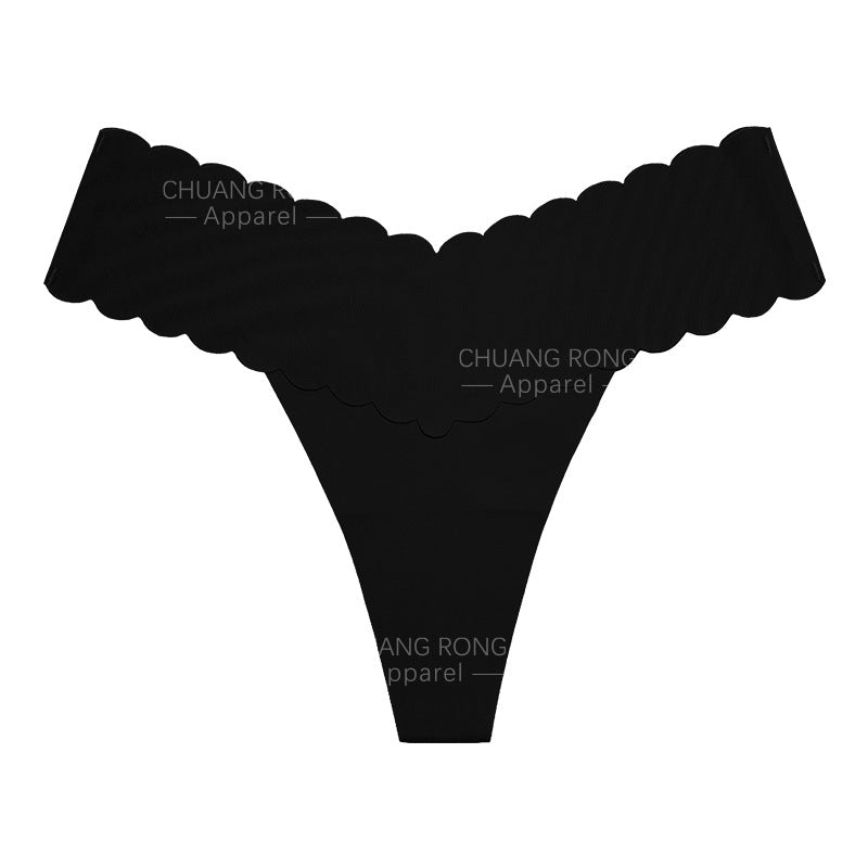 Women's Pink Seamless Panties | No-Show Scalloped Edge Underwear | Soft Invisible Briefs | Everyday Comfort