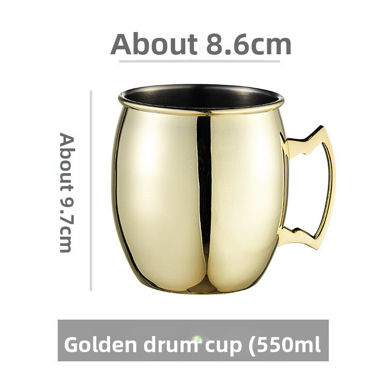 Hammered Moscow Mule Mug | Copper Rose Gold & Black Stainless Steel Cocktail Cup | Premium Bar Drinkware for Home & Party