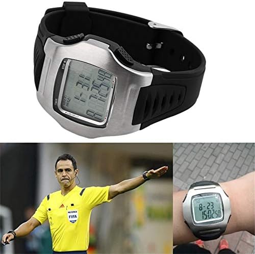 Digital Sports Stopwatch Watch | Multi-Lane Split Timer | Referee Coach Fitness Watch | Black Rubber Strap LCD Display