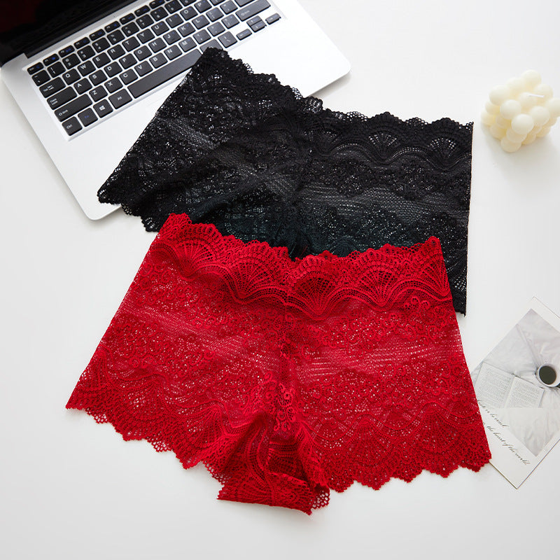 Schwarze Cheeky Panties für Damen | Transparente Unterwäsche aus floraler Spitze | Sexy High-Waist-Slips