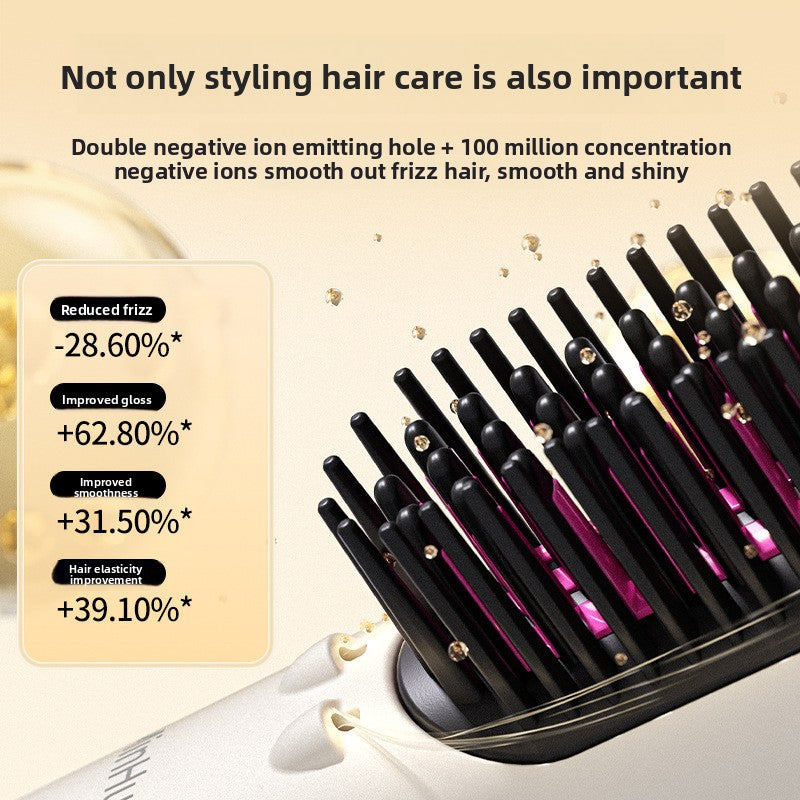 MinHuang Cordless Hair Straightener Brush | Wireless Rechargeable Heated Straightening Comb | Ionic Anti-Frizz Portable Hair Styler for Smooth Silky Hair | Travel Ready All Hair Types
