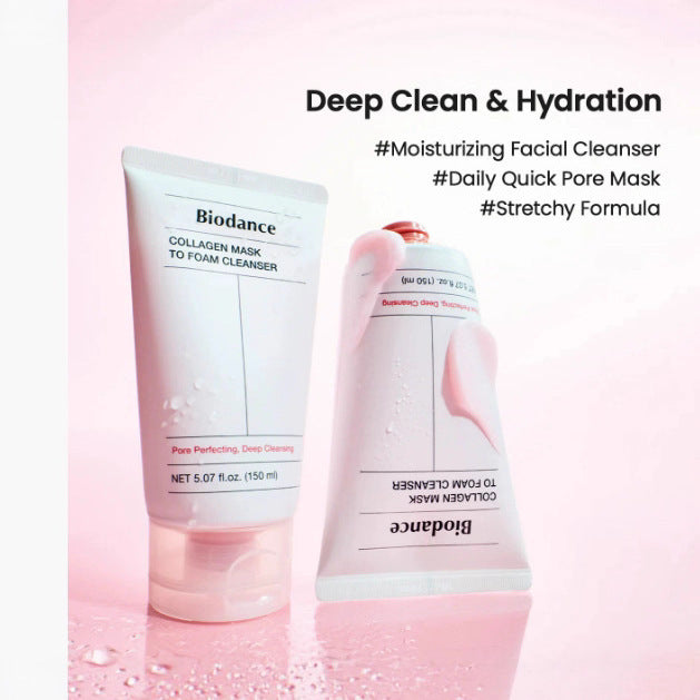 Biodance Collagen Mask to Foam Cleanser | Pore Perfecting Deep Cleansing Korean 2-in-1 Collagen Face Wash 150ml