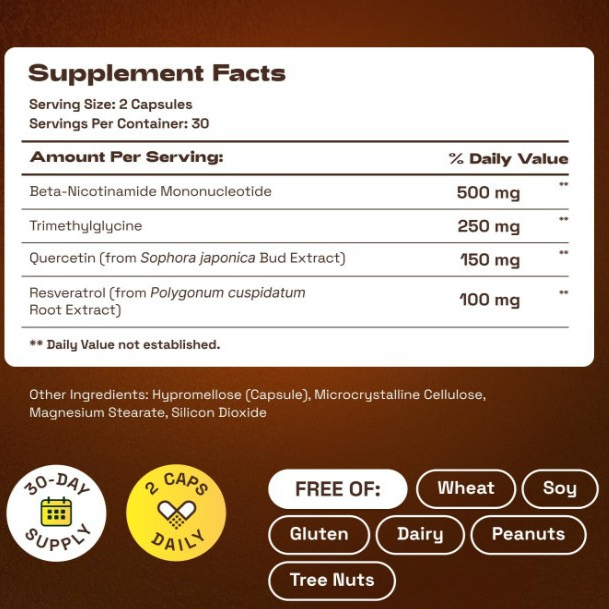 Cata-Kor NMN NAD+ Support 1000mg with TMG & Quercetin - 60 Capsules - Supports Cellular Energy & NAD+ Levels - Advanced Nicotinamide Mononucleotide Supplement for Anti-Aging & Longevity