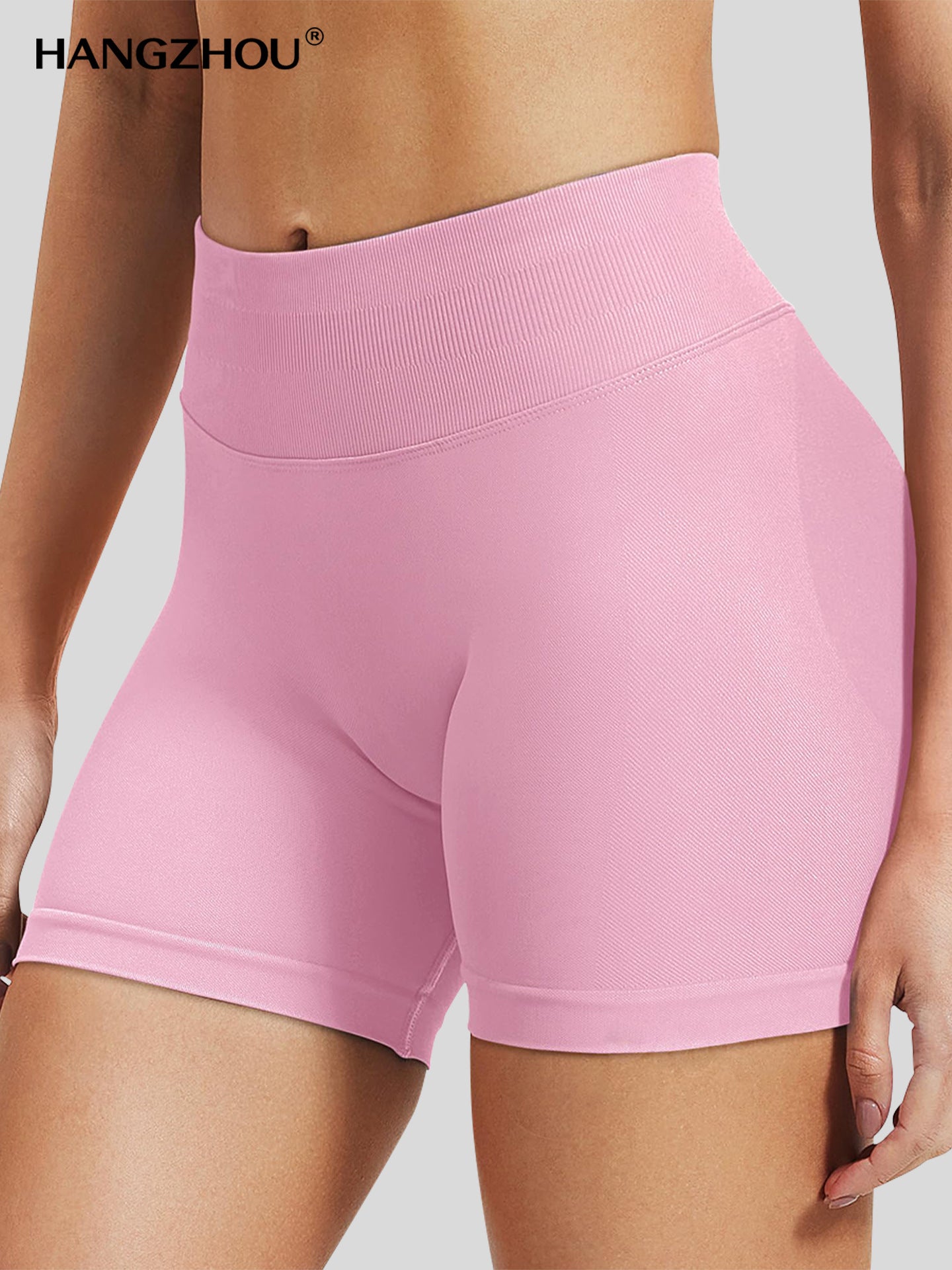 Pink Seamless Scrunch Booty Shorts | High Waist Butt Lifting Gym Shorts | Women's Workout Training Shorts