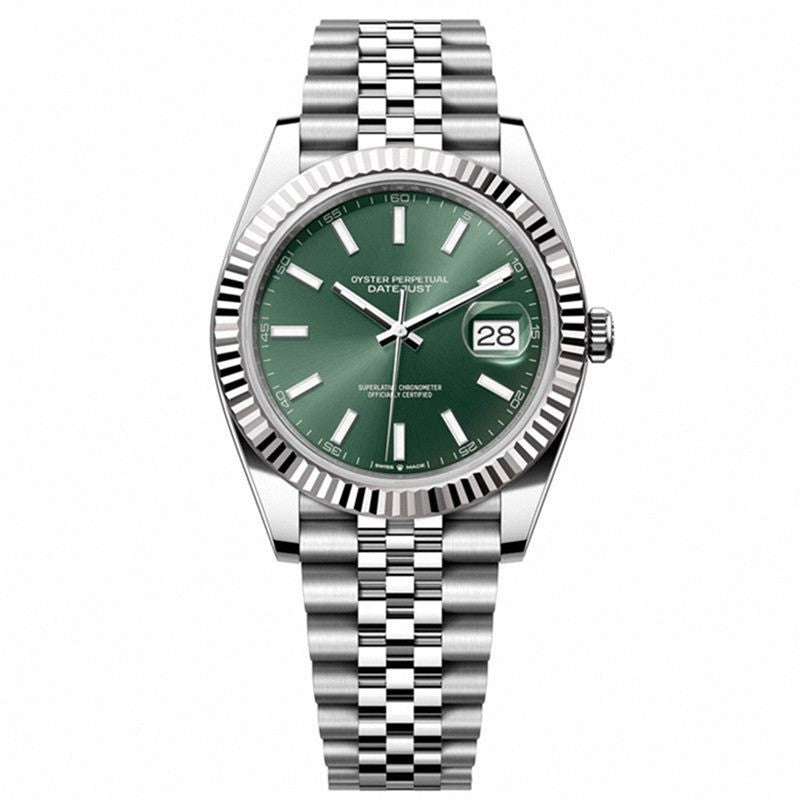 Men's Datejust Style Watch | Black Sunray Dial Fluted Bezel Date Window | Jubilee Bracelet Stainless Steel Luxury Chronometer Timepiece