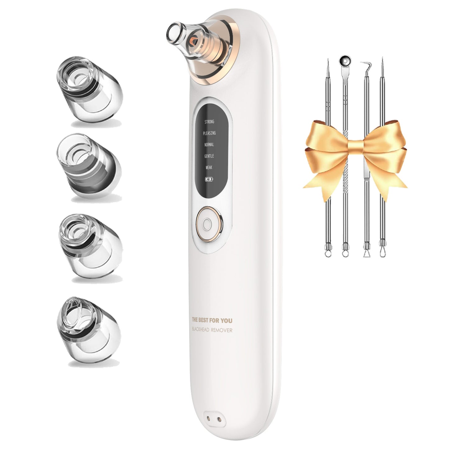 Electric Blackhead Remover Vacuum with Built-In Storage Case | 5 Suction Levels | Multiple Heads | Portable Travel Pore Cleanser
