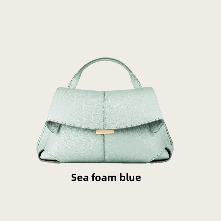 Pol�ne Num�ro Bag White | Structured Top Handle Flap Crossbody Handbag with Gold Hardware