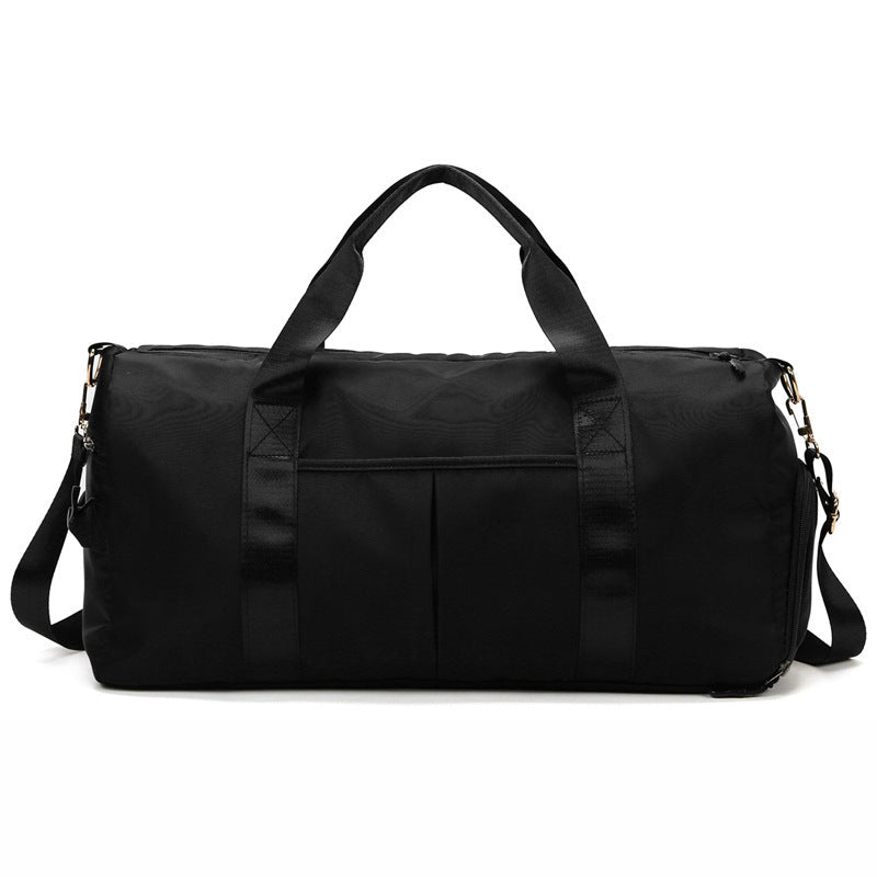 Beige Canvas Gym Duffel Bag - Sports Travel Bag with Shoe Compartment | Yoga Workout Weekender Tote for Women
