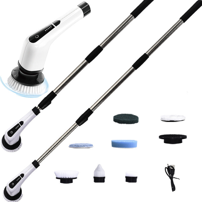 7-in-1 Electric Spin Scrubber with Extendable Handle | Rechargeable Cordless Cleaning Brush | 7 Attachments for Bathroom, Kitchen & Floor