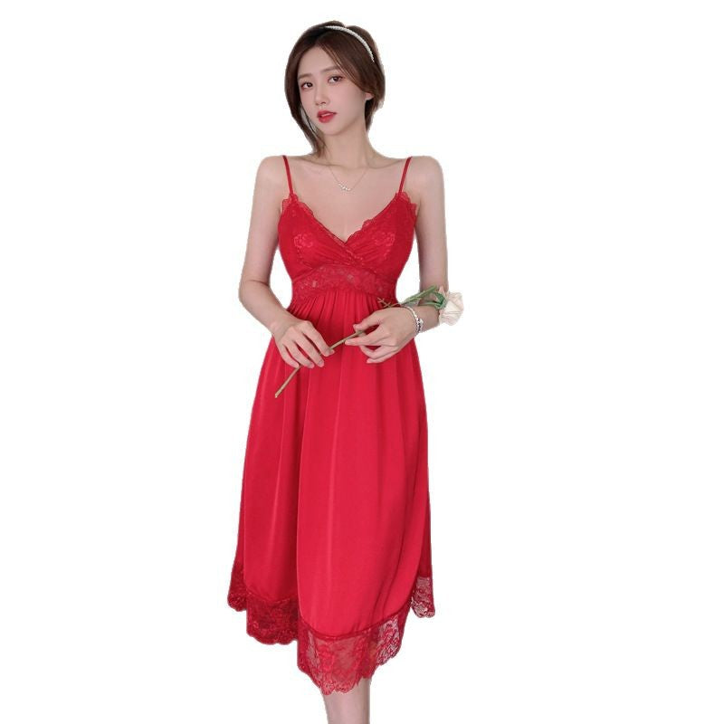 Women's Black Satin Lace Trim Nightgown and Robe Set Sexy 2 Piece V Neck Slip Dress with Long Sleeve Dressing Gown Sleepwear
