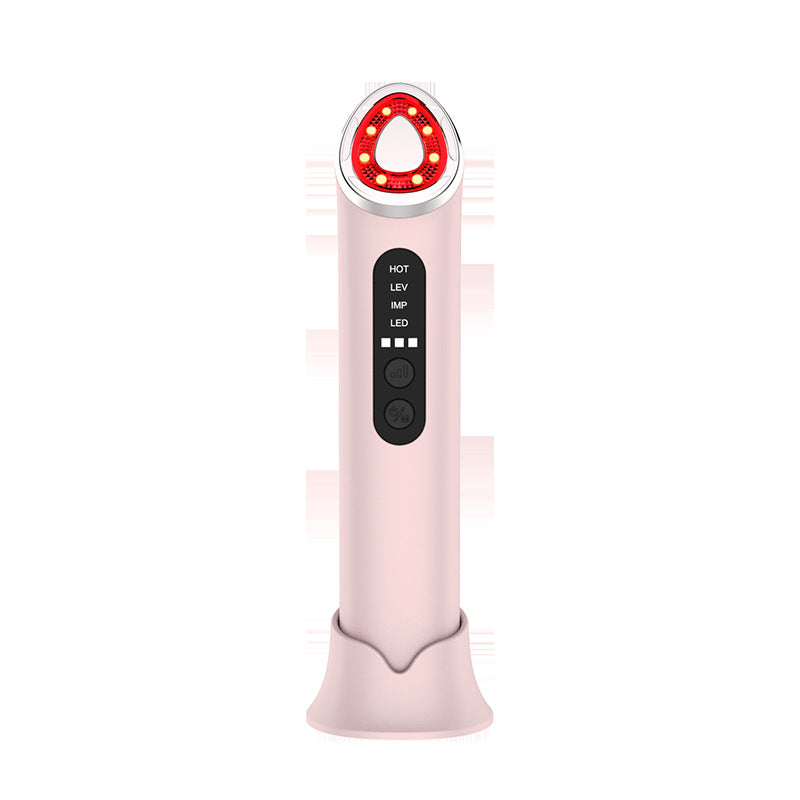 7-in-1 Red LED Light Therapy Facial Wand | Hot + EMS + Ion + LED Skin Rejuvenation Beauty Device for Anti-Aging & Lifting