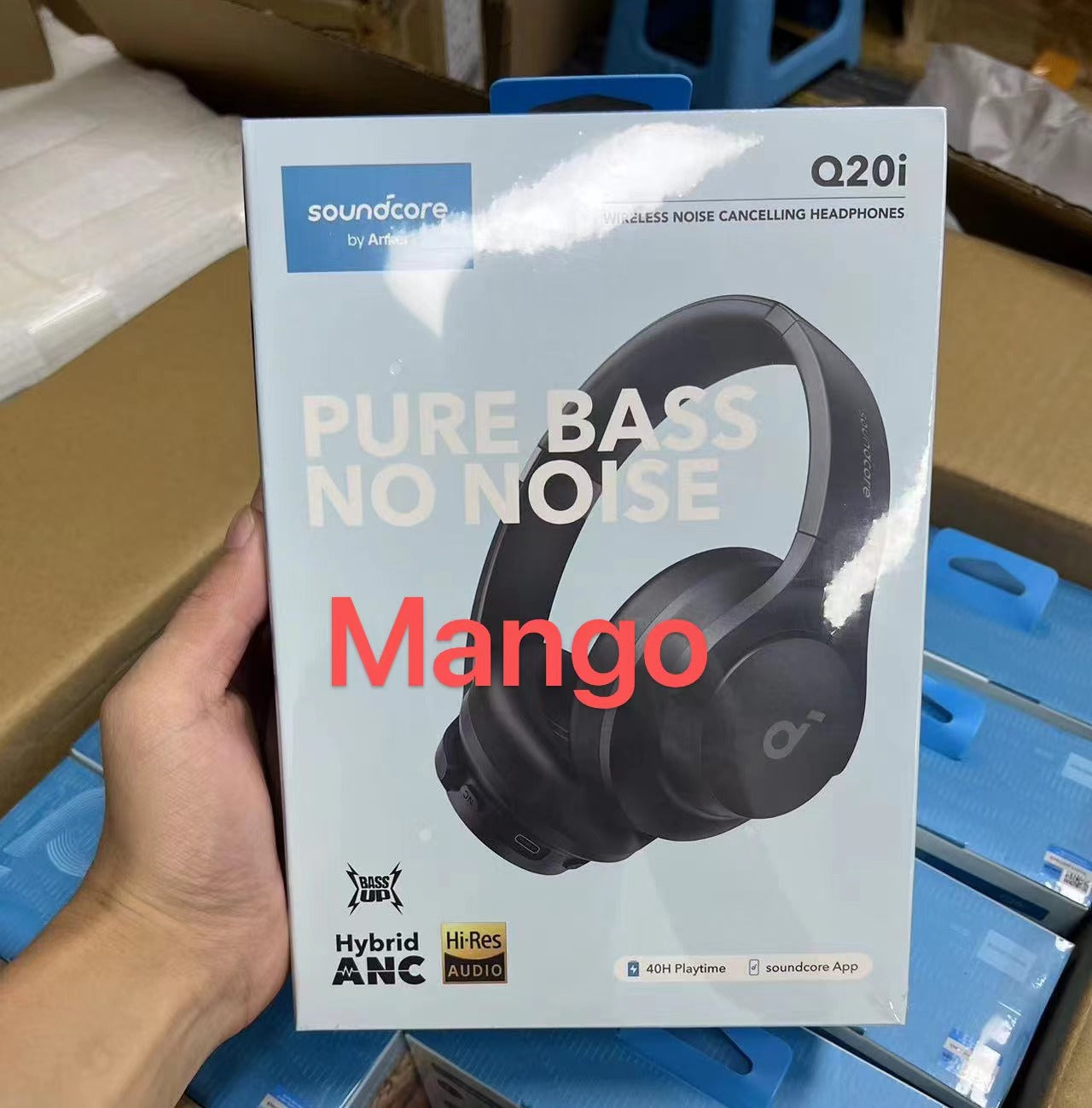 Soundcore by Anker Q20i Hybrid ANC Over-Ear Headphones ? 40H Playtime, Hi-Res Audio, Deep Bass, Bluetooth 5.0