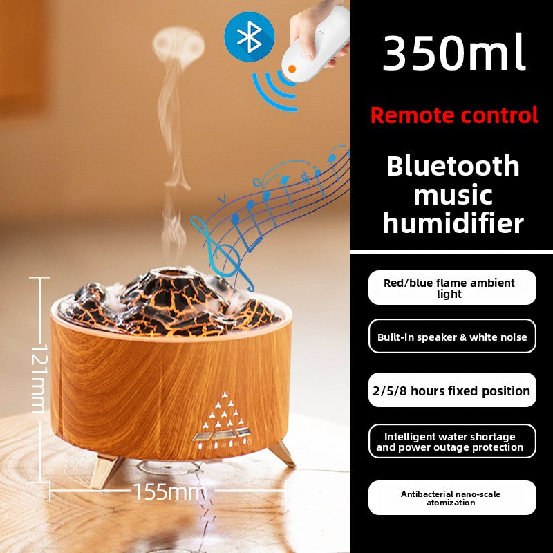 Volcanic Flame Aroma Diffuser with Remote Control | 3D Fire Effect Essential Oil Humidifier & LED Night Light