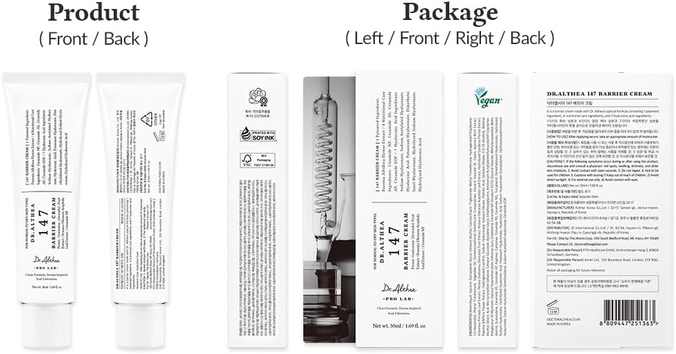 Dr. Althea 147 Barrier Cream Set of 2 | Ceramide Moisturizer for Dry Skin | 50ml x2 | Free Worldwide Shipping