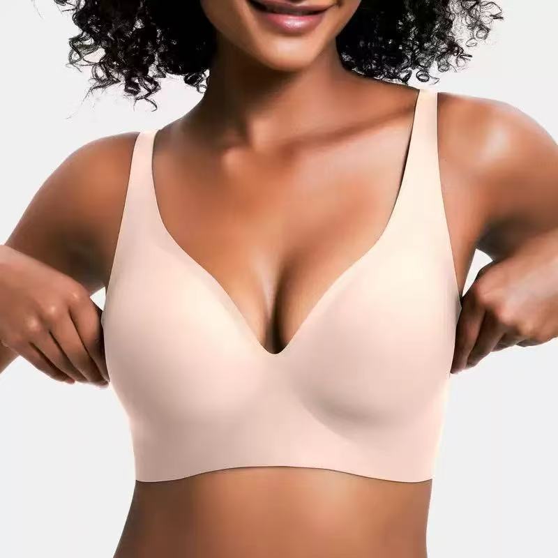 حمالة صدر لاسلكية داعمة للصدر بمقاسات كبيرة من S إلى 3XL | حمالة صدر جانبية ناعمة لرفع وتنحيف الصدر | حمالة صدر مريحة بدون أسلاك، ألوان متعددة