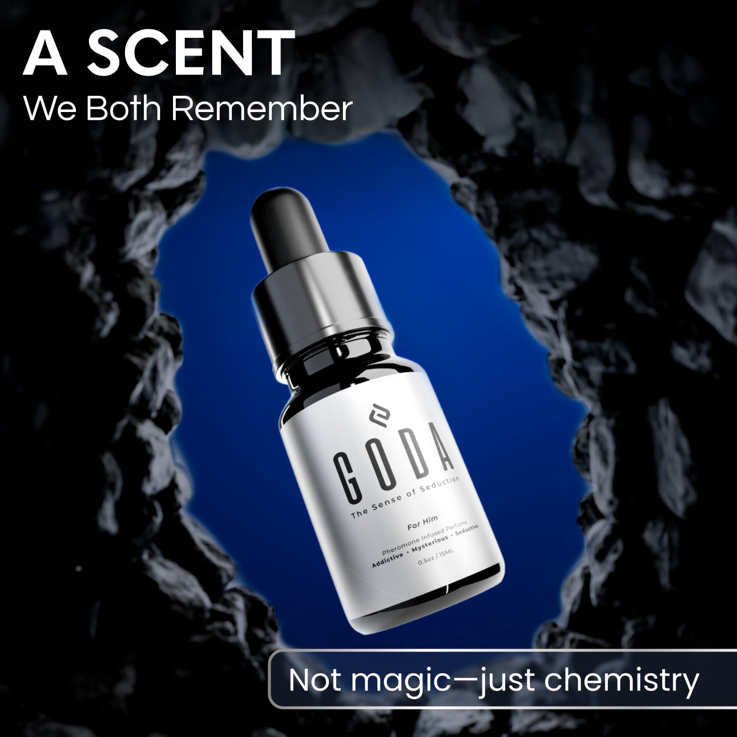 GODA The Sense of Seduction – Pheromone Infused Cologne For Him Set of 2 (2 x 15ml) | Addictive Mysterious Seductive Dropper Fragrance