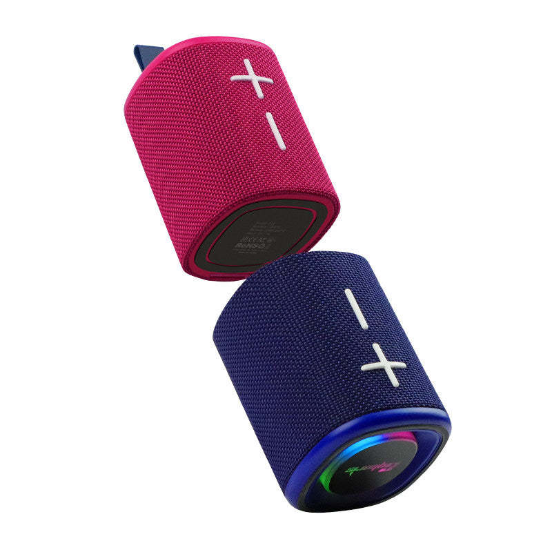 Mini Portable Bluetooth Speaker with RGB LED Light ? 20W Hi-Fi Stereo Deep Bass, IPX Waterproof, TWS Pairing, Wireless Outdoor Speaker in Pink & Navy Blue