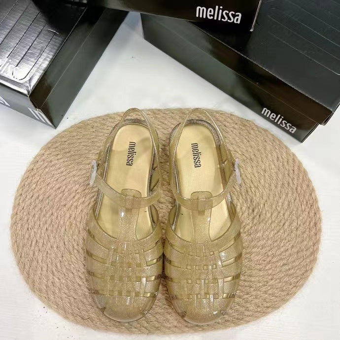 Melissa Possession Jelly Sandals | Women's Woven Cage Buckle Slingback Flat Sandals | Brazilian Designer Plastic Sandals | Summer Beach Shoes | Black