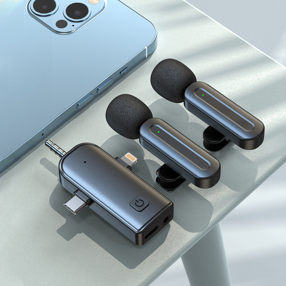 Wireless Lavalier Microphone Set for USB-C | 2 Clip-On Mics & Receiver | Plug & Play for Android, Phones & Laptops | Vlog, Interview & Content Creation