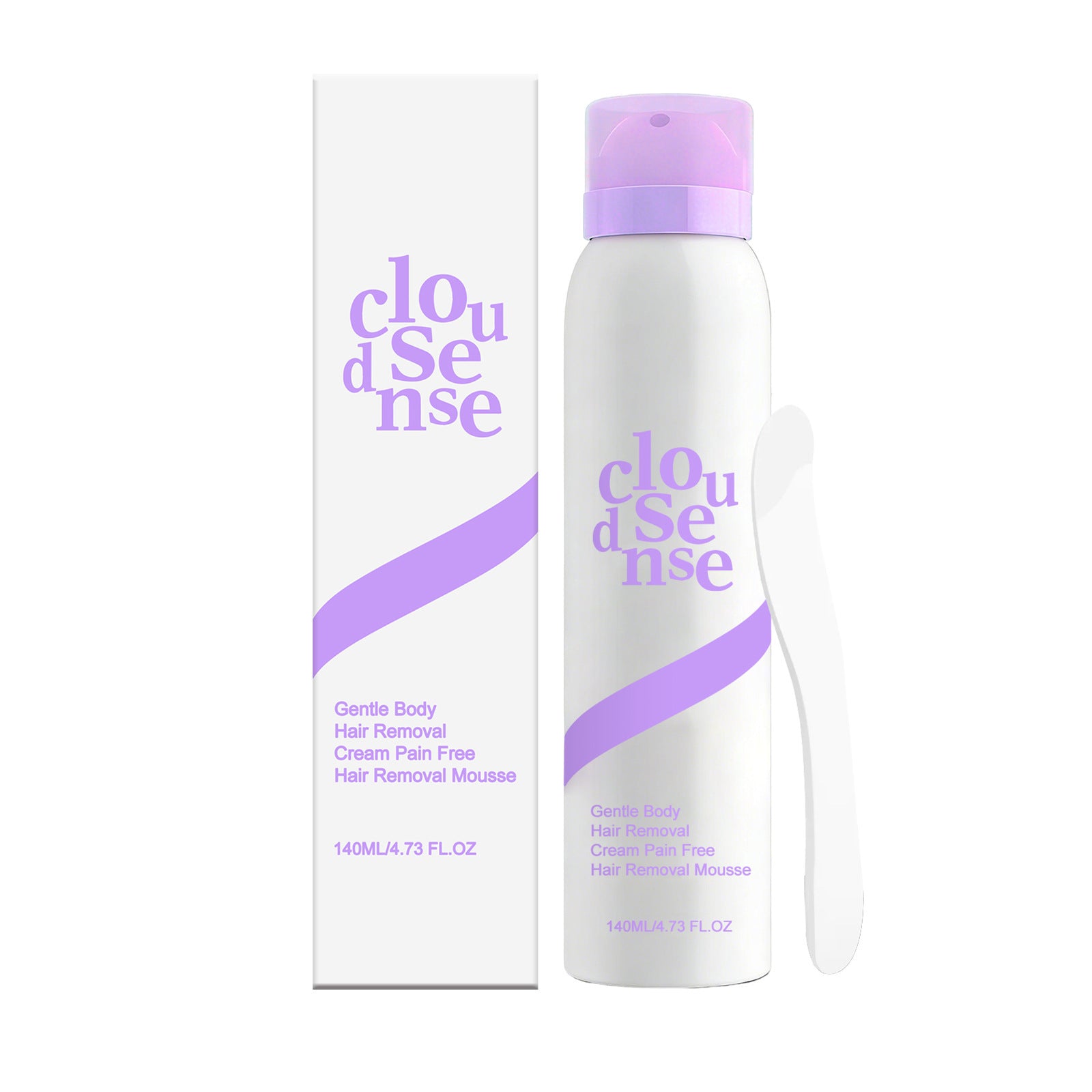 Cloudsense Gentle Body Hair Removal Mousse | Pain-Free Hair Removal Cream Spray 140ml | Smooth Skin Depilatory Foam for Women