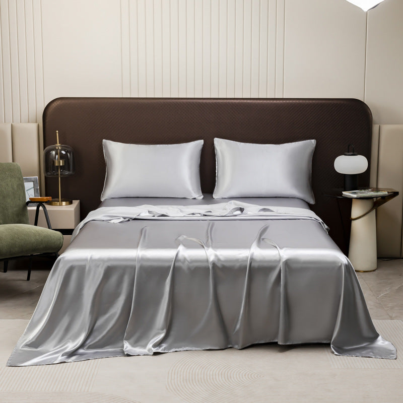 Black Satin Bed Sheet Set | Luxury Silky Smooth Bedding Set with Pillowcases