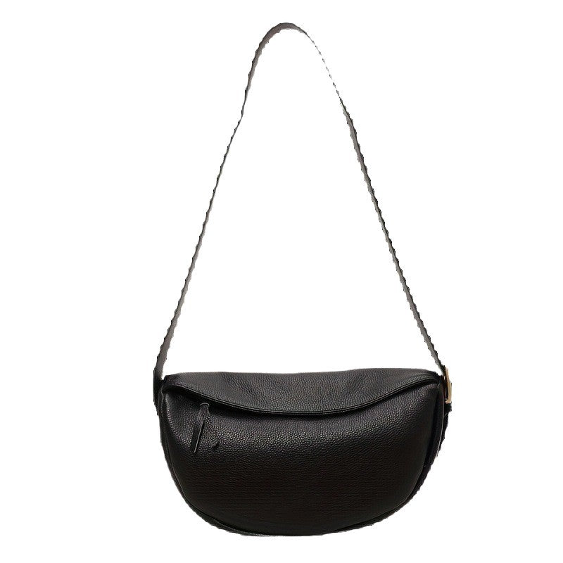 Crescent Shoulder Bag | Pebbled Vegan Leather Half Moon Crossbody Bag for Women