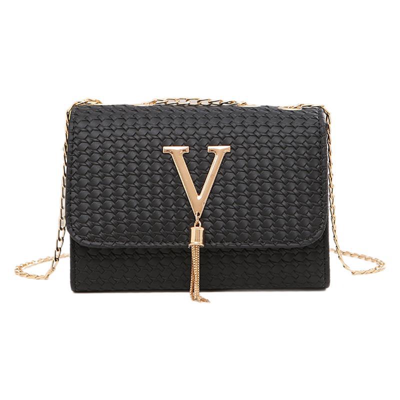Beige Python Embossed Crossbody Bag with V Logo - Chain Strap Evening Bag with Gold Tassel | Designer Inspired Clutch