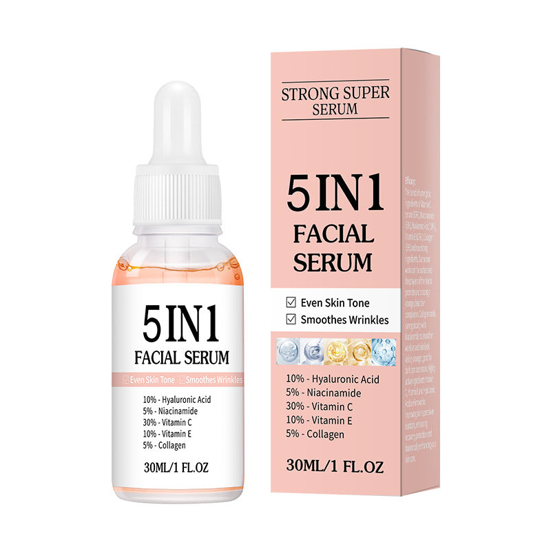 5 IN 1 Facial Serum 30ml | Hyaluronic Acid Niacinamide Vitamin C Vitamin E Collagen Even Skin Tone Anti-Wrinkle Face Serum
