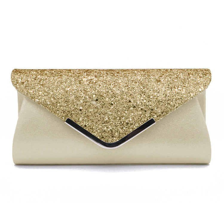 Silver Glitter Envelope Clutch Bag | Sparkly Evening Purse for Wedding & Prom
