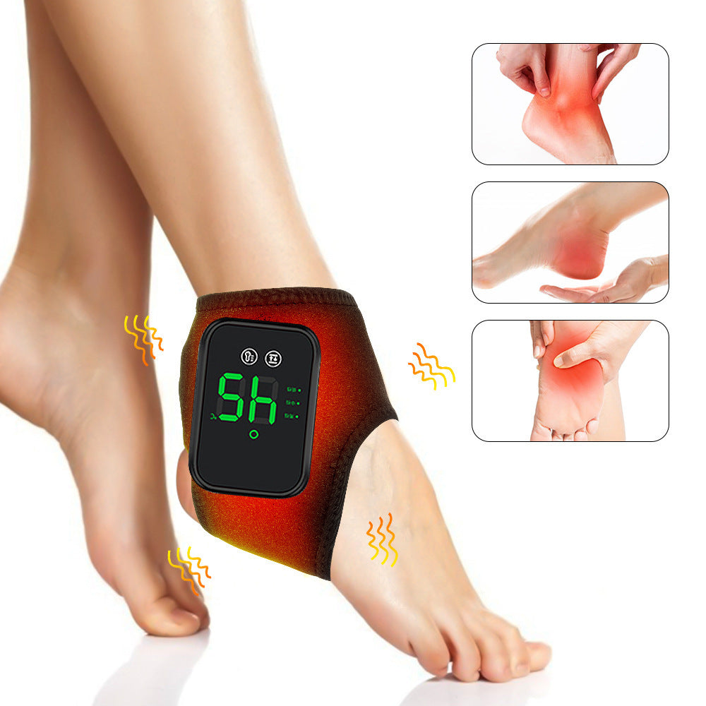 Heated Ankle Massager with LED Display | Electric Soothing Muscle Massager Wrap | Vibration & Heat Therapy for Ankle Pain Relief