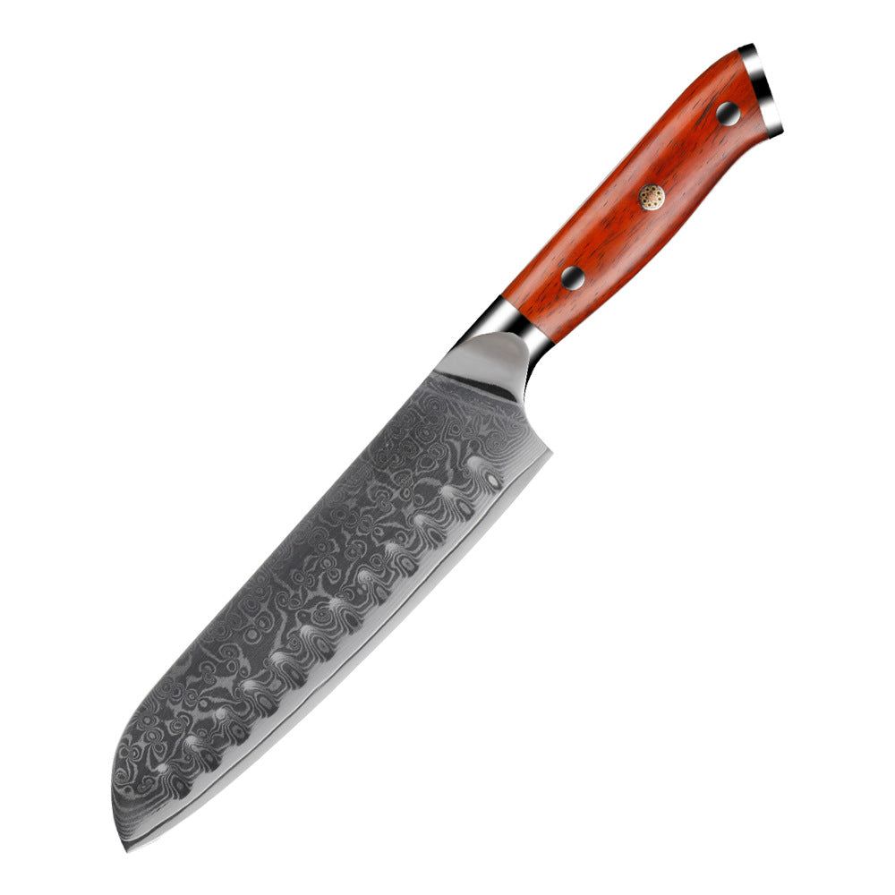 Damascus Steel Chef Knife with Rosewood Handle