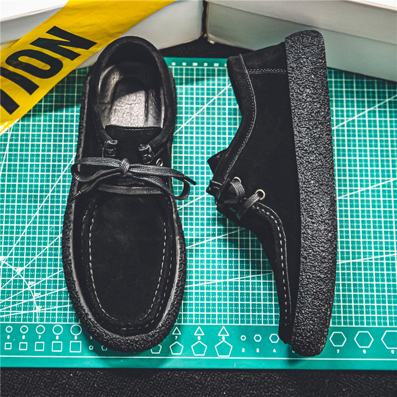 Suede Lace Up Casual Shoes Men Moccasin Wallabee Style Crepe Sole Loafer | Comfortable Everyday Flat Walking Shoes Outdoor Fashion Sneaker