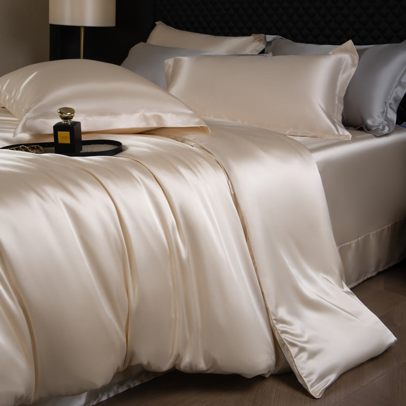 Luxury Black Satin Bedding Set | Silky Smooth Duvet Cover with Pillowcases - Queen & King