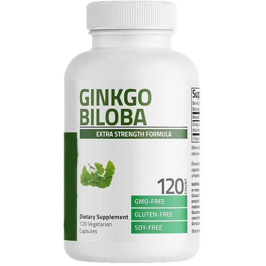 Ginkgo Biloba Extra Stärke Formel 2er-Set | 2 x 120 vegetarische Kapseln | Gehirn-, Gedächtnis- & Fokus-Nahrungsergänzung | GMO-frei, glutenfrei, sojafrei