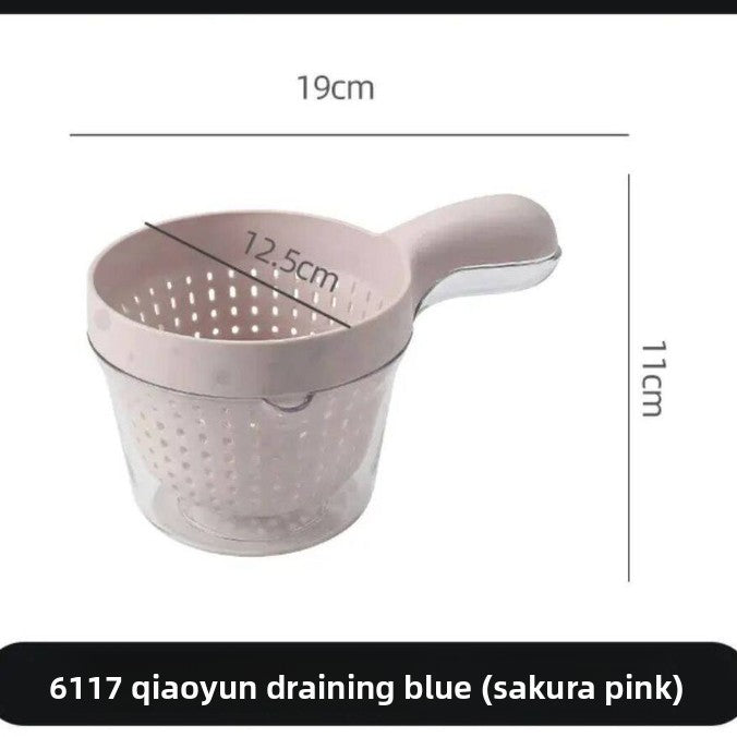 Spring Sea Salt Combo Pack | 2-Piece Kitchen Strainer Colander Set with Handle ? BPA-Free Plastic, Dishwasher Safe