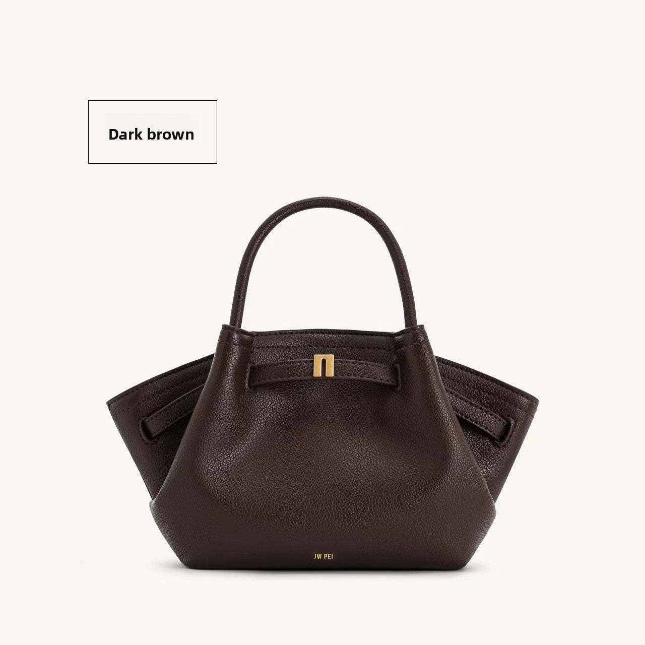 Borsa a mano strutturata in camoscio nero con design ad ala | Borsa tote trapezoidale