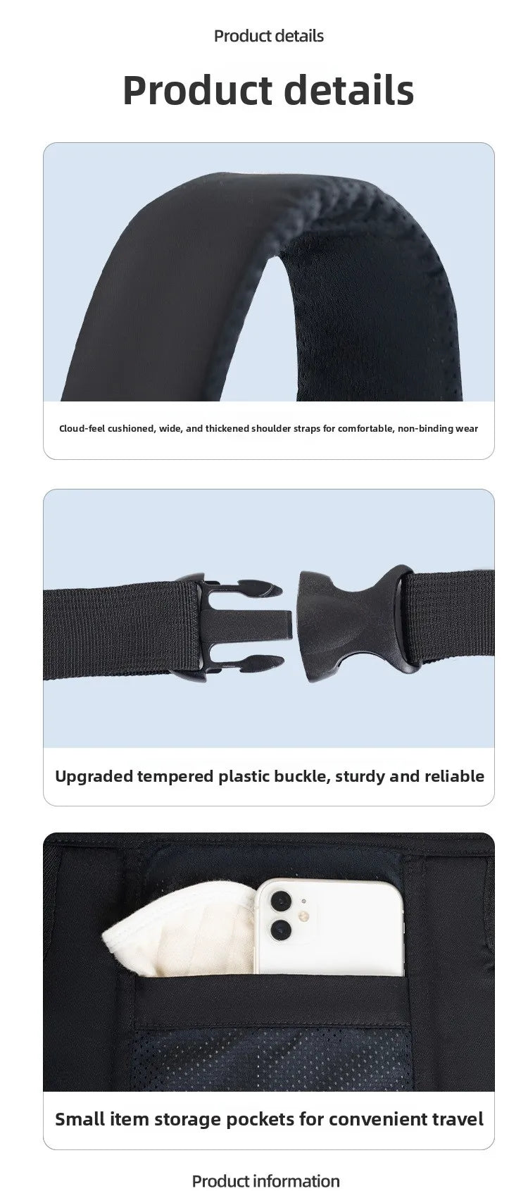 Ergonomic Baby Carrier Set of 2 | Structured Buckle Front & Back Infant Carrier with Mesh Panel | Newborn to Toddler