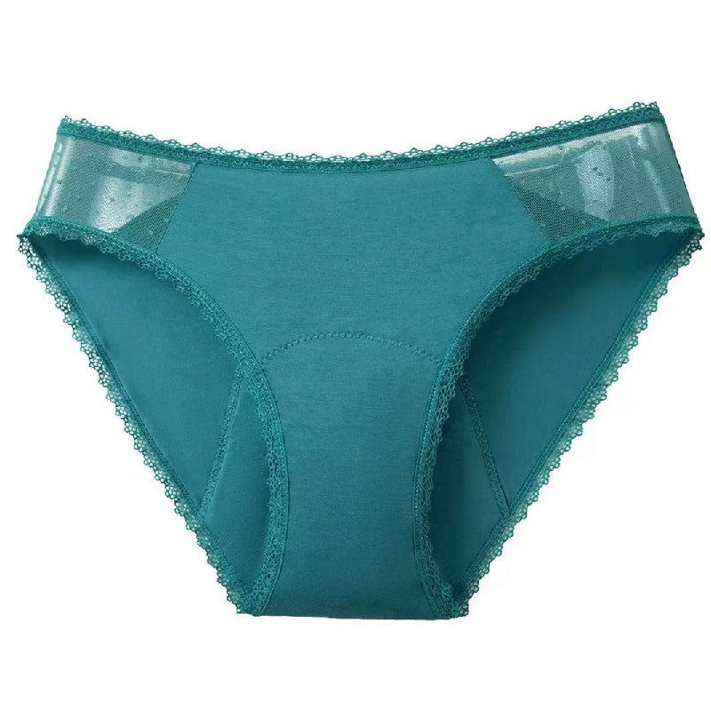Women's Lace Period Panties | 4-Layer Leak-Proof Menstrual Underwear | Sanitary-Free Briefs | Black