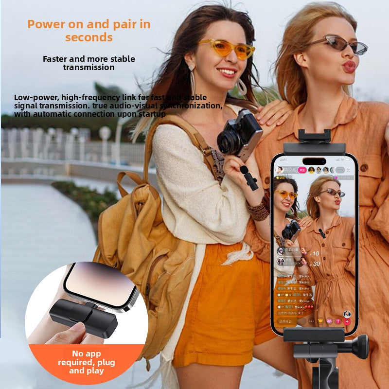 Wireless Lavalier Microphone Set for USB-C | 2 Clip-On Mics & Receiver | Plug & Play for Android, Phones & Laptops | Vlog, Interview & Content Creation
