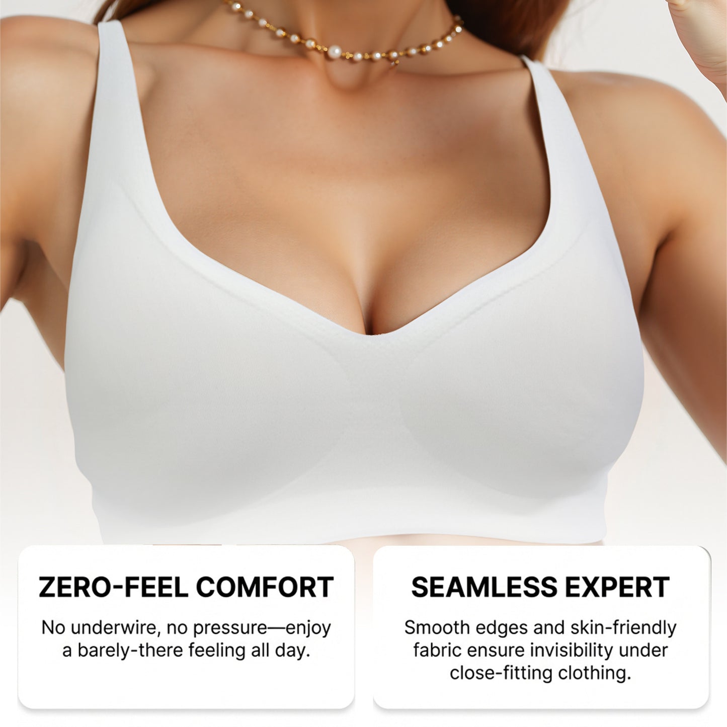Women's Wireless Bralette with Adjustable Straps ? Seamless Deep V Comfort Bra in 7 Colors & Prints