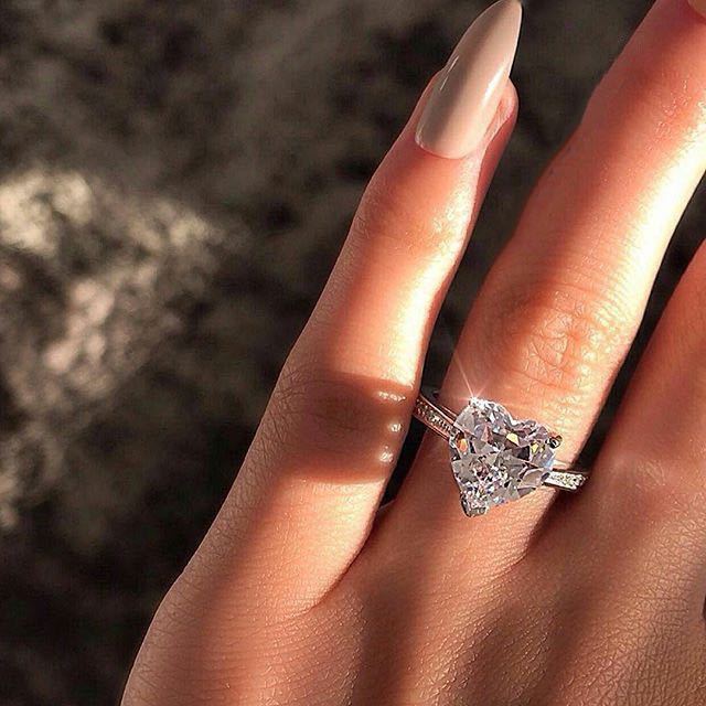 Heart Shape Zirconia Inlay Ring