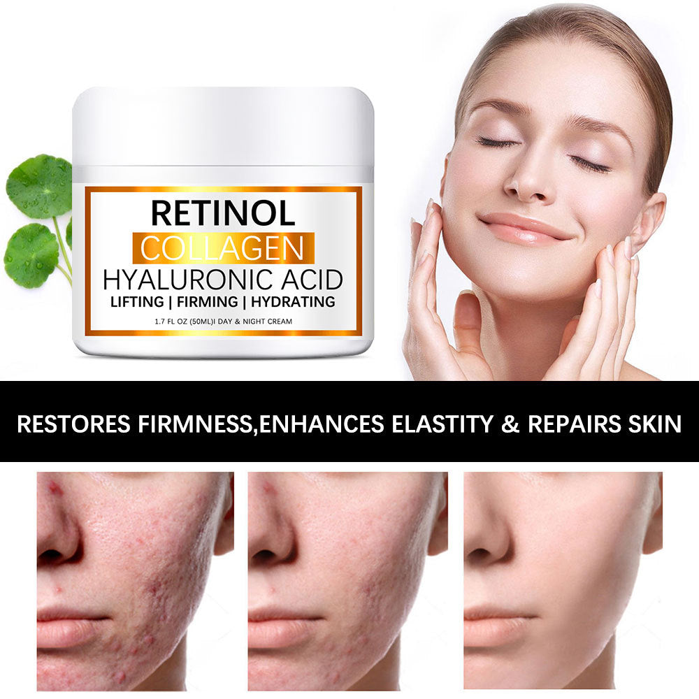 Retinol Collagen Hyaluronic Acid Day & Night Cream 50ml | Lifting, Firming & Hydrating | Anti-Aging Face Moisturizer