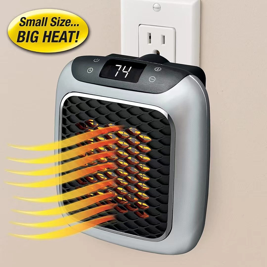 Mini Plug In Wall Heater with LCD Display Temperature Control Portable Electric Space Heater with Timer for Home Office Bedroom and Bathroom