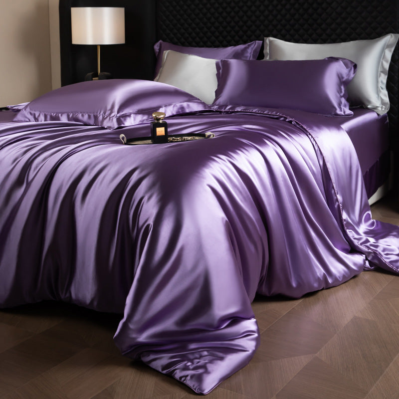 Luxury Black Satin Bedding Set | Silky Smooth Duvet Cover with Pillowcases - Queen & King