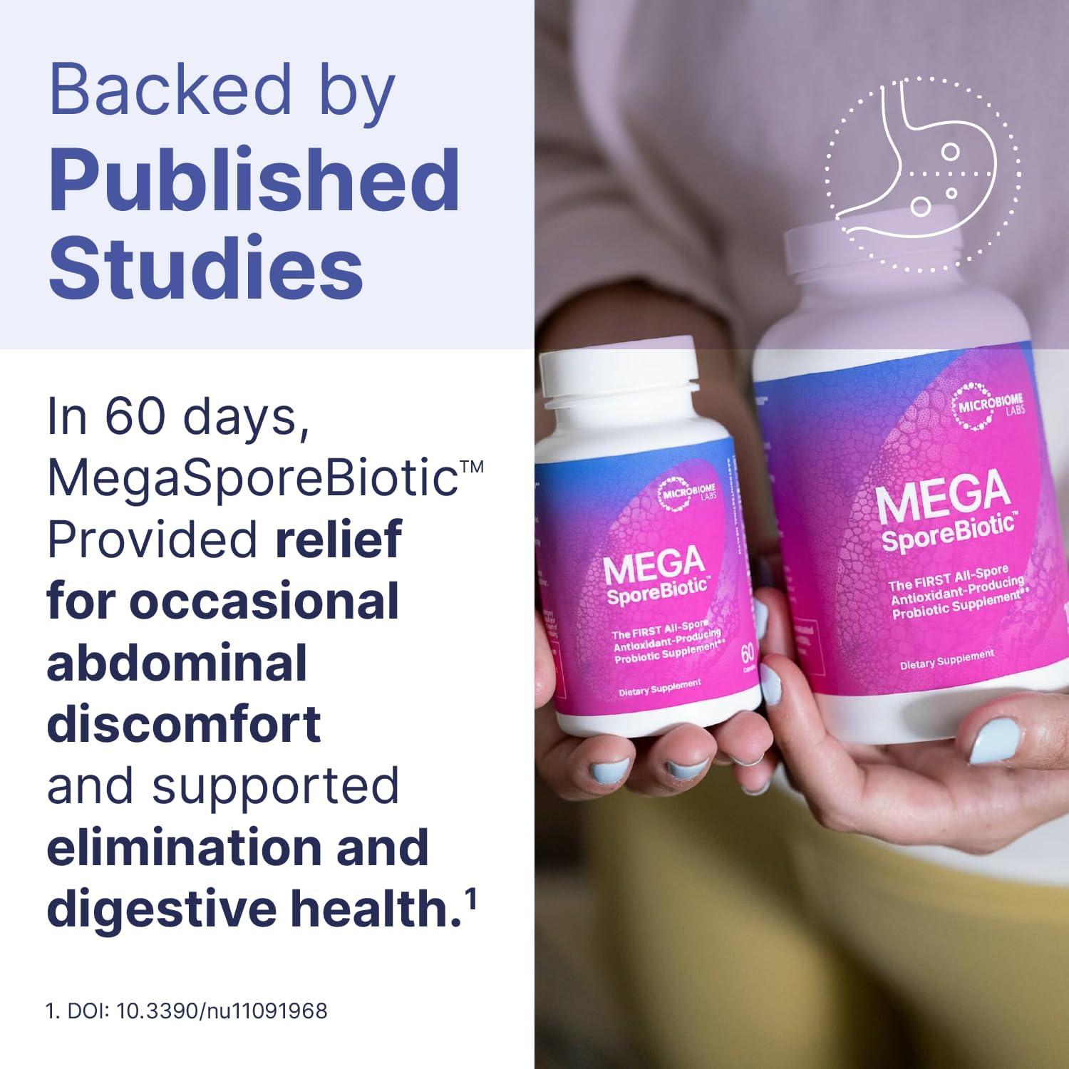 MegaSporeBiotic by Microbiome Labs Set of 2 | 60 Capsules | First All-Spore Probiotic for Gut Microbiome Balance & Gastrointestinal Health