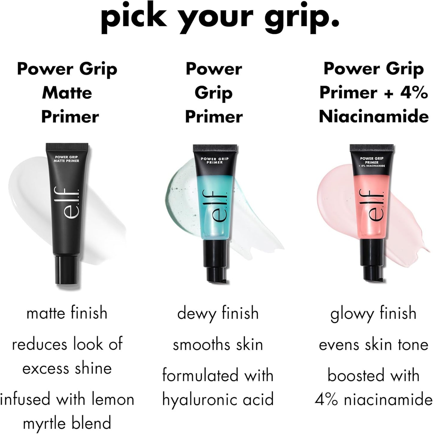 e.l.f. Power Grip Primer + 4% Niacinamide Set of 6 | Pore Minimizing Skin Perfecting Makeup Primer