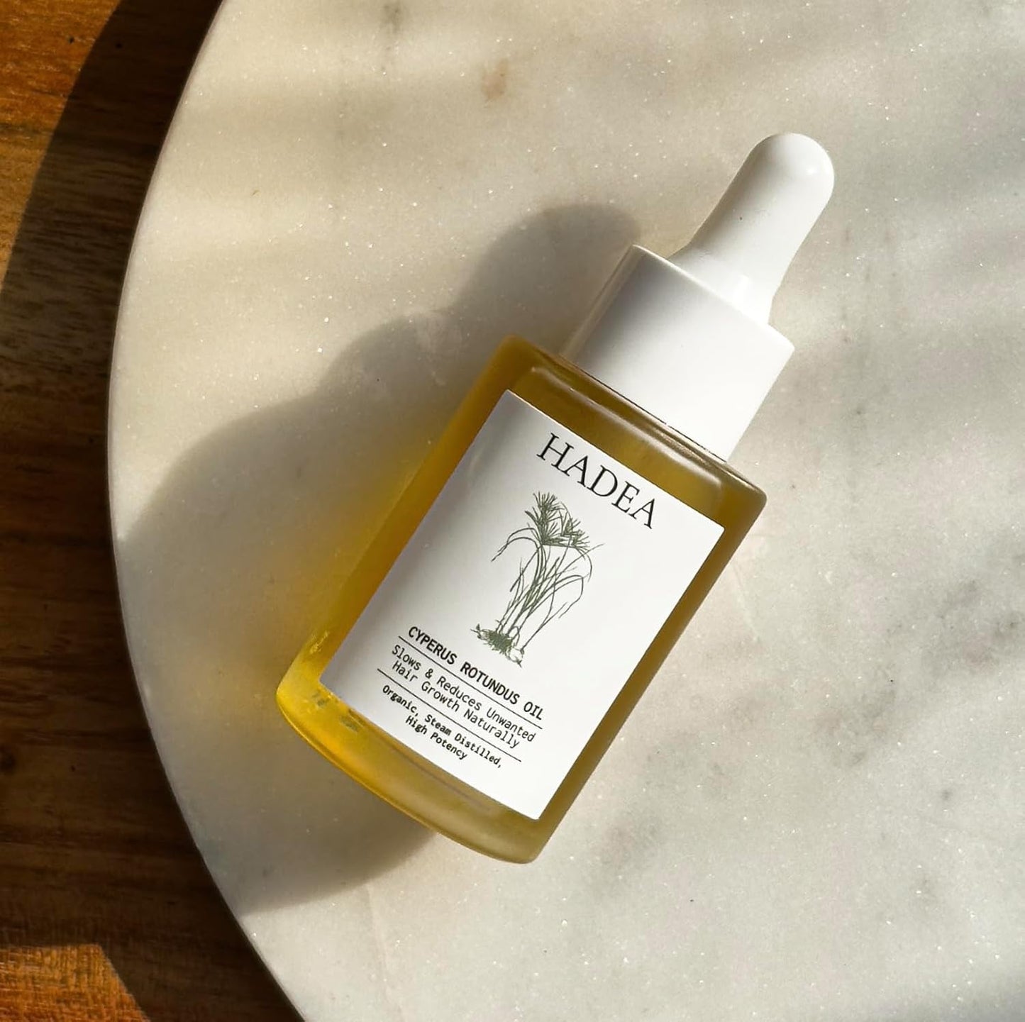 Hadea Organic Cyperus Rotundus Oil 30ml | Steam Distilled High Potency Hair Inhibitor | Naturally Slows & Reduces Unwanted Hair Growth