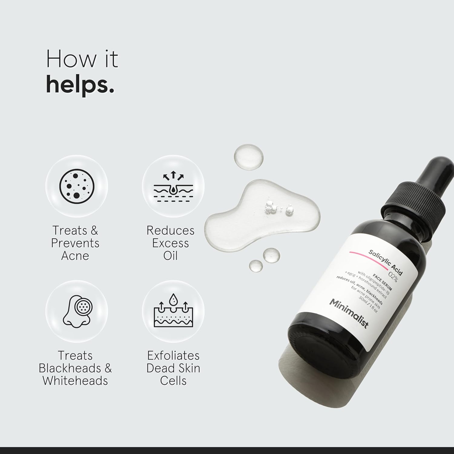 Minimalist Salicylic Acid 2% Face Serum 30ml | Set of 3
