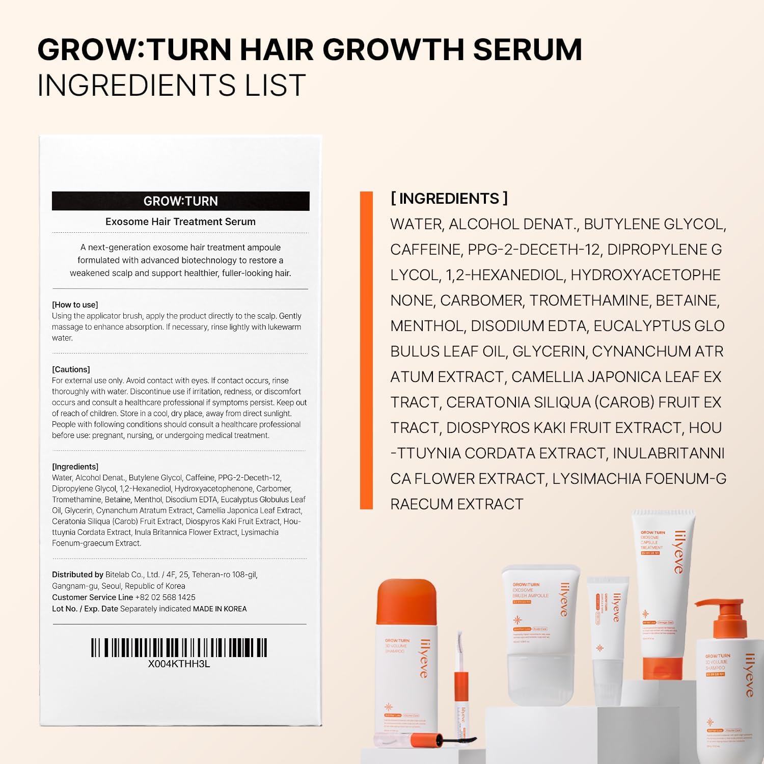 Grow Turn Scalp Ampoule 100ml with BioExo Water and Scalp Clera Biotechnology Hair Growth Scalp Treatment